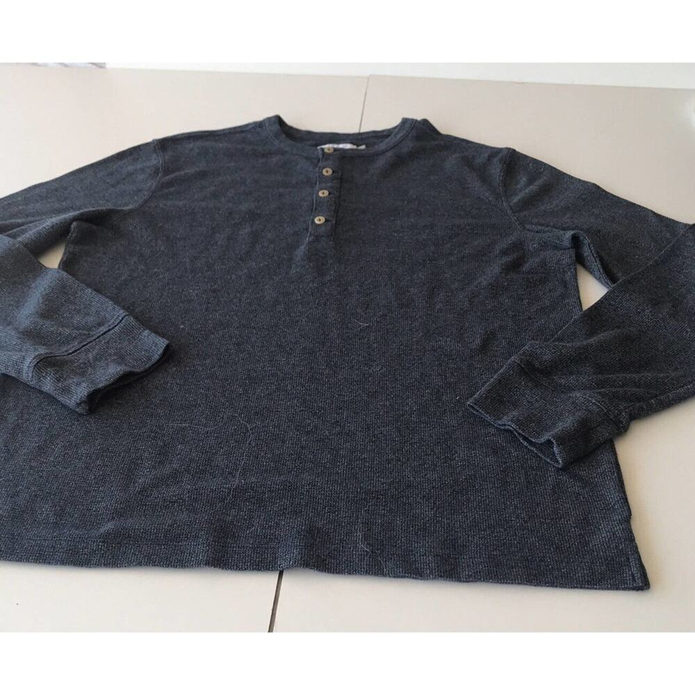 Goodfellow Co Mens SzL Long Sleeve Henley Sweater Lt Weight Blue Pre-Owned